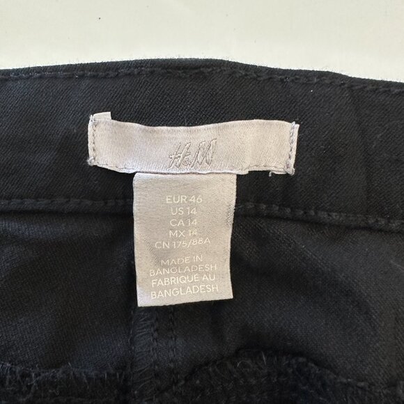 H&M Skinny Women's size 14 Black Knit Chino Pants - Picture 3 of 5